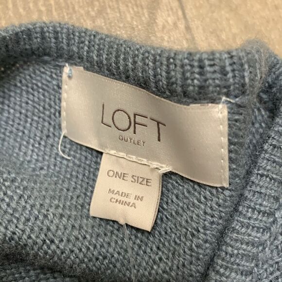 Womens NWT Loft Wool Blend Crewneck Pullover Poncho Sweater‎ - Picture 6 of 9